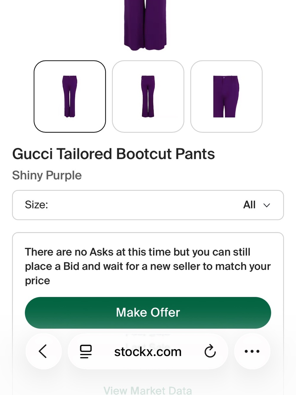 Gucci Purple Tailored Bootcut Pants